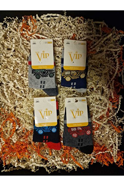 LİA Underwear Patterned Long Boys' Socks 4-Piece Set