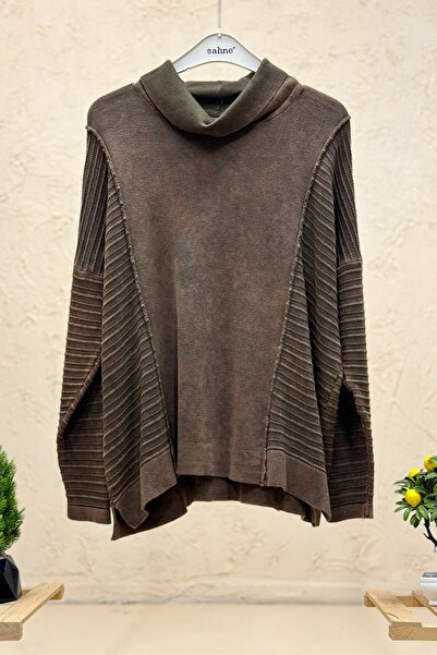 sahnemoda Degaje Cotton Sweater with Self-Printed Sides