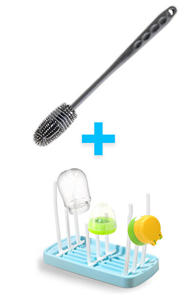 MAROKEN Biberon Kurutma Aparatı Ve Emzik Temizleyici Fırça Set Şişe Matara Su...