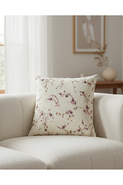 REDTAG Ivory Printed With Embroidery Cushion