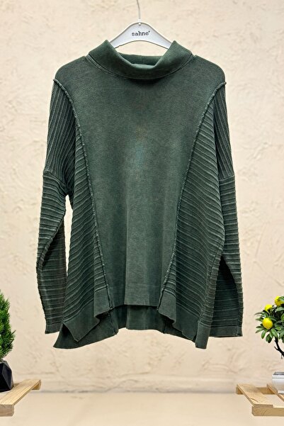 sahnemoda Degaje Cotton Sweater with Self-Printed Sides