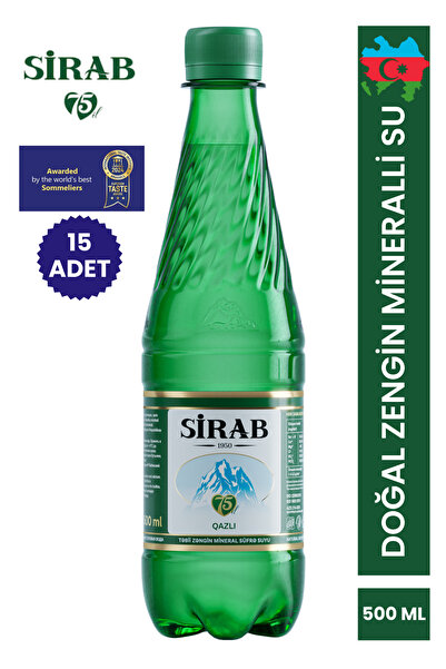 SİRAB Doğal Zengin Mineralli Maden Suyu Qazlı 500 ml 15 Adet
