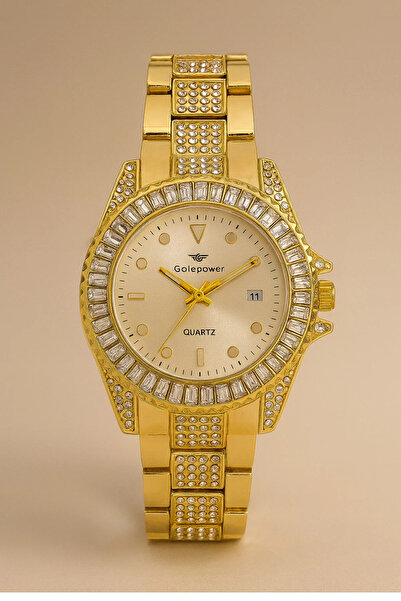 Goldpower Stone Metal Cord Wristwatch