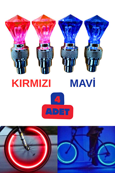 Vekorr 2 Çift Hareket Sensörlü Led Işıklı Sibop Elmas Şekilli Bisiklet Araç Motor Sibop Kapak Lambası