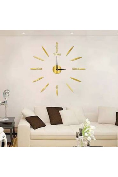 bity thok Modern wall clock with different numbers, 3D, gold