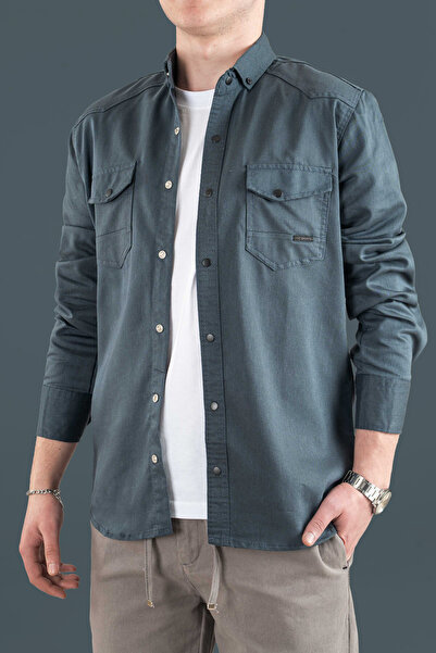 bombe Slim Fit Men's Denim Shirt