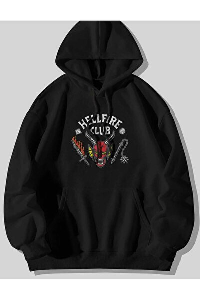 Hunors Sportswear & Company سويت شيرت هيلفاير مطبوع موديل للجنسين من القطن بغ...