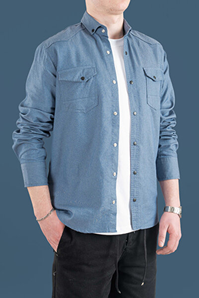 bombe Slim Fit Men's Denim Shirt