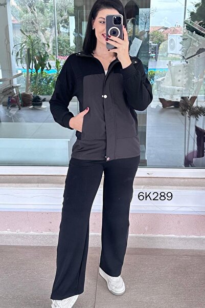 İnce Topuk Modal Fabric Parachute Paneled Set 6K289