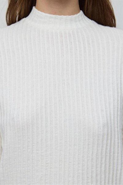 No Matter What Langarmbluse aus geprägtem Fischervelours