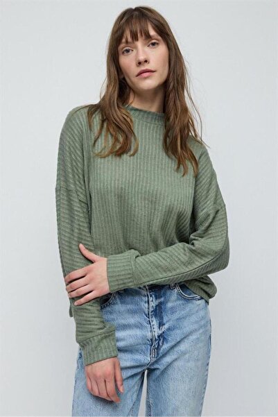 No Matter What Langarmbluse aus geprägtem Fischervelours