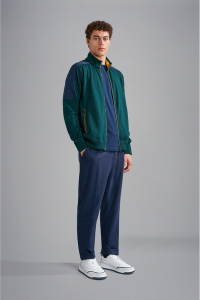 PAUL&SHARK MEN'S ZIPPED PULLOVER C.WWOOL