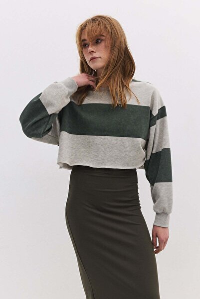 No Matter What Gestreiftes, kurzes Sweatshirt