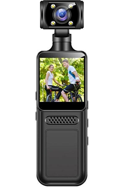 HYX Wearable 4K Body Camcorder, 180° Rotating Lens, Portable Sports Camera