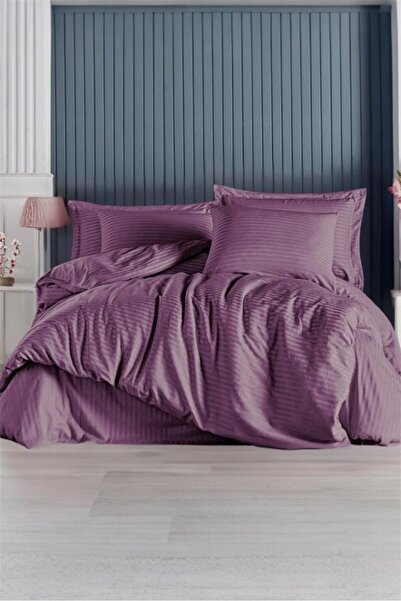 Bayev Berry Plum Double Cotton Satin Duvet Cover Set 200 X 220