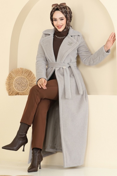 ModaMerve Aksesuar Broşlu Angora Kaban 6665YG95-MS Vizyon