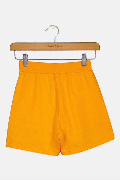 Choupette Kids Girl Graphic Print Basic Shorts, Orange