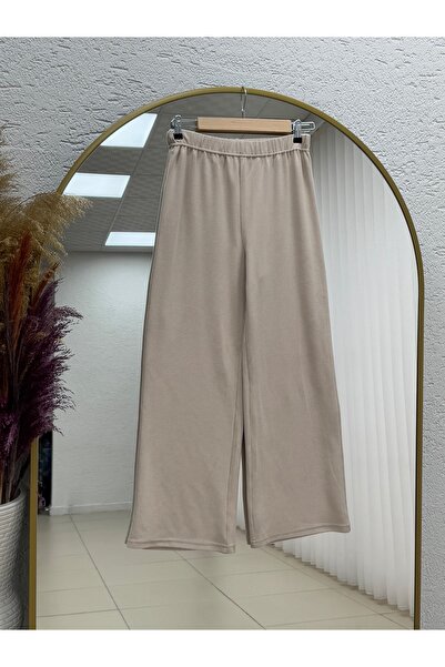 MİHRA STORE Bahara Düz Corded Fabric Trouser Suit-As490 Stone