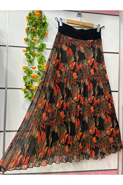 edu collection Fusta bohe din șifon cu imprimeu floral, cu căptușeală
