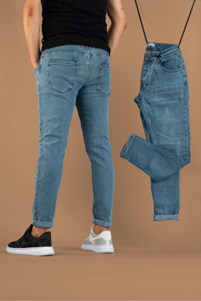 bombe Men's Slim Fit Lycra Nails Jeans Trousers Smoked