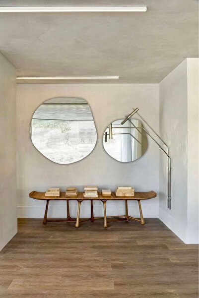 Muummirror 90 cm Asimetrik Duvar Dekorasyon Aynası - Konsol Üstü Salon Dekora...