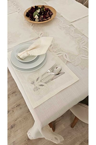 BRL ÇEYİZ HOME Gardenya Keten Lüx Sofra Takımları 38 Parça Amerikan Servisli ...