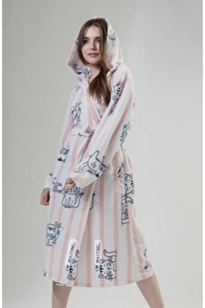 VİENETTA VİENATTA UZUN SABAHLIK YUMUŞAK DOKULU DESENLİ
