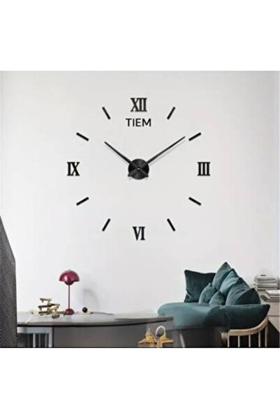 bity thok Black Roman Frameless Wall Clock