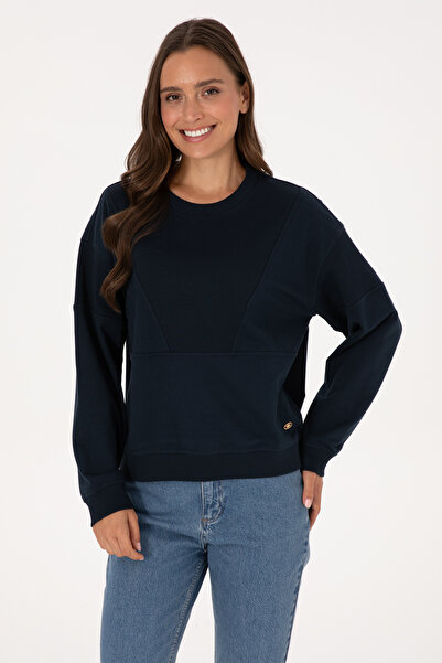 U.S. Polo Assn. Women's Navy Blue Cotton Crew Neck Sweatshirt 50314170-Vr033