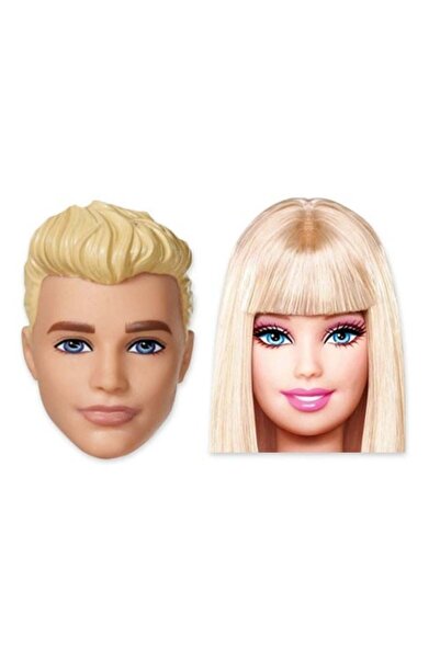 parti show Barbie ve Ken 6'lı Kağıt Maske