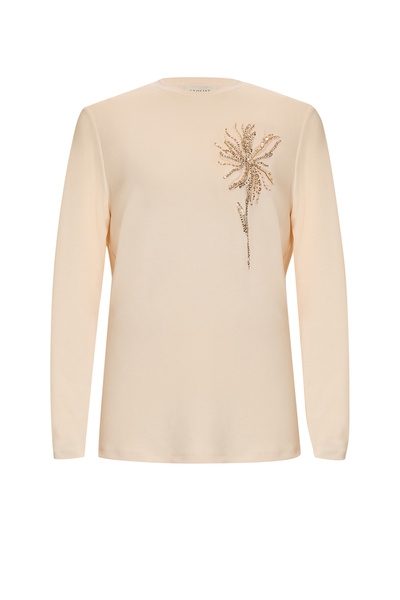 Exquise Sequin Embroidered Long Sleeve Regular Knitted Sweatshirt