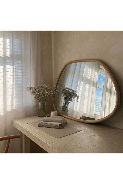 Muummirror 110 X 80 cm Doğal Organik Asimetrik Ahşap Duvar Aynası - Dekoratif...