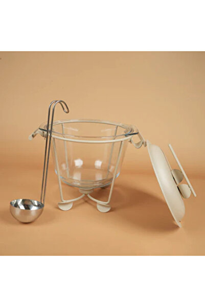 DIVA LADY Luxury white metal 4-liter round soup caddy with bowl and candle holder (Defalide)