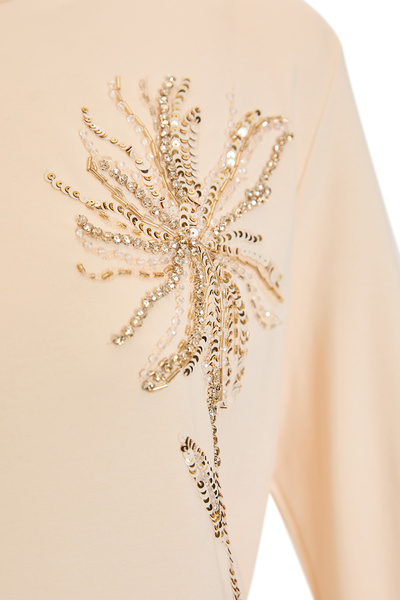 Exquise Sequin Embroidered Long Sleeve Regular Knitted Sweatshirt