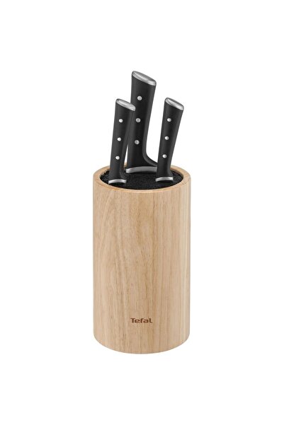 TEFAL Ice Force Ahşap Standlı 3'lü Bıçak Seti