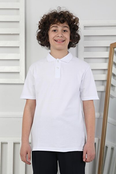 NEWKİDS Βασικό λευκό παιδικό μπλουζάκι για το σχολείο και καθημερινό μπλουζάκ...