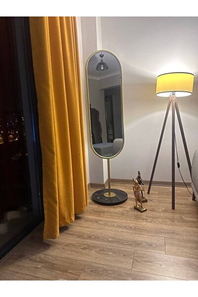 Muummirror Mermer Tabanlı Metal Yuvarlak Boy Aynası - 180x60 cm