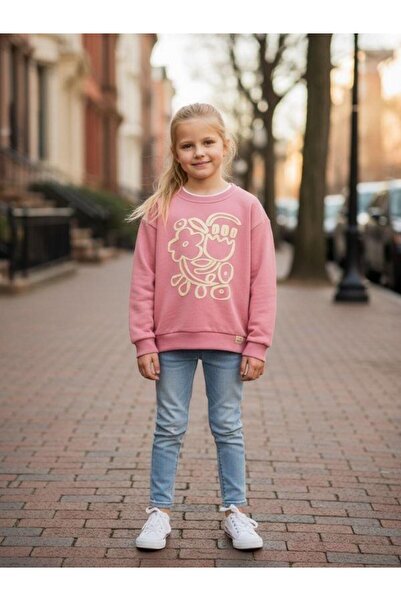 Zekids Hanorac din bumbac cu model floral pentru fete tricou