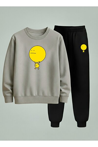 LORVEX Swea tricou pentru băieți - Set de trening cu guler rotund GALBEN LARG...