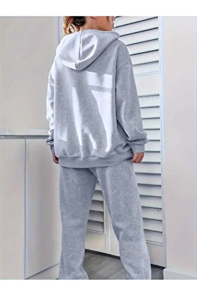 tkn your style Heart Printed Bottom Top Set Fashion Designed Trend Hooded Sweatshirt