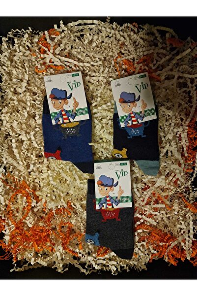 LİA Underwear Patterned Long Boys' Socks 3-Piece Set