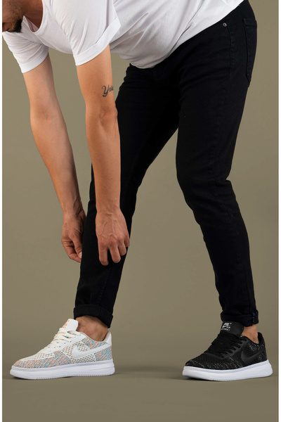 bombe Men's Slim Fit Lycra Nails Jeans Trousers Smoked