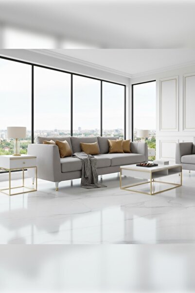 MH MiniHediye Furniture Sofa Armchair Tv Unit Leg 22 cm Cantilever Legs (White-Gold)