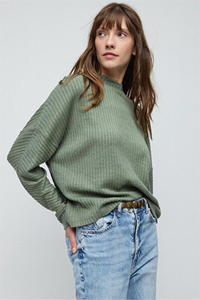 No Matter What Langarmbluse aus geprägtem Fischervelours