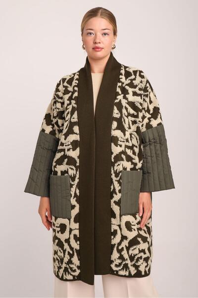 Uludağ Triko Women's Khaki Textured Quilted Jacket