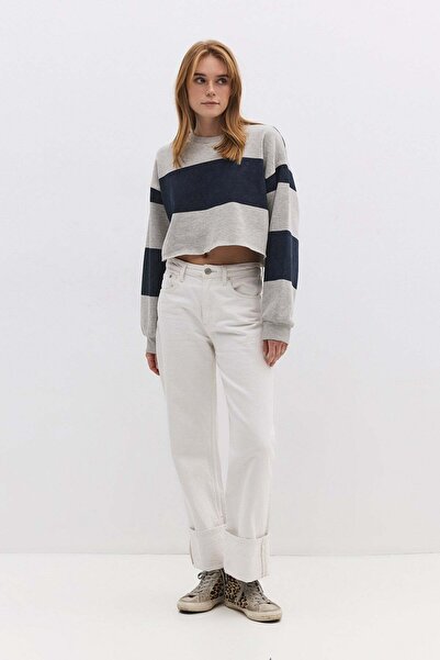 No Matter What Gestreiftes, kurzes Sweatshirt