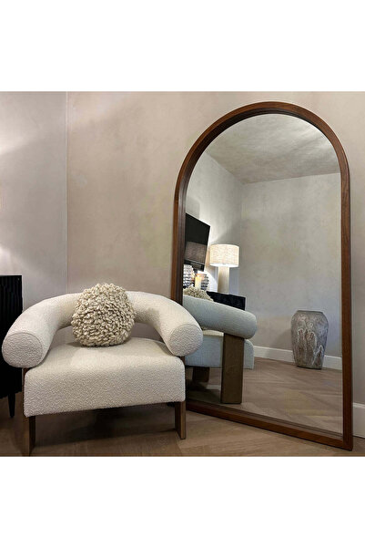 Muummirror 190x110 cm Doğal Ahşap Çerçeveli Oval Boy Aynası - Ağaç Çerçeveli ...