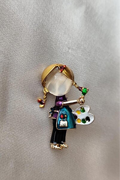 Pinkar Studio Ressam Kız Broş