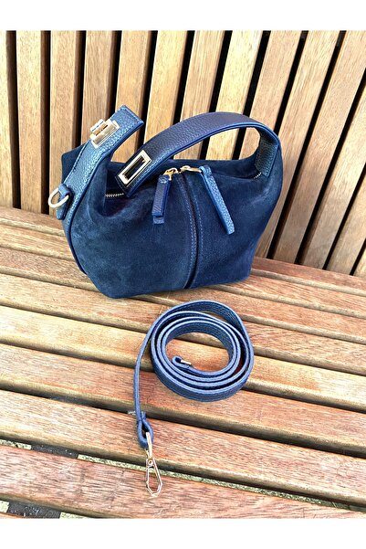 ABBRA Women's Real Suede Leather Small Bag with Hand Shoulder Strap and Lining