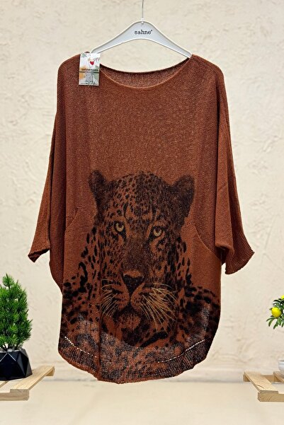 sahnemoda Tiger Print Bat Mercerized Blouse